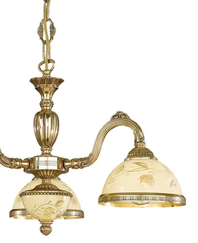 Люстра подвесная  L 6308/3 Reccagni Angelo жёлтая на 3 лампы, основание золотое в стиле классический  фото 2